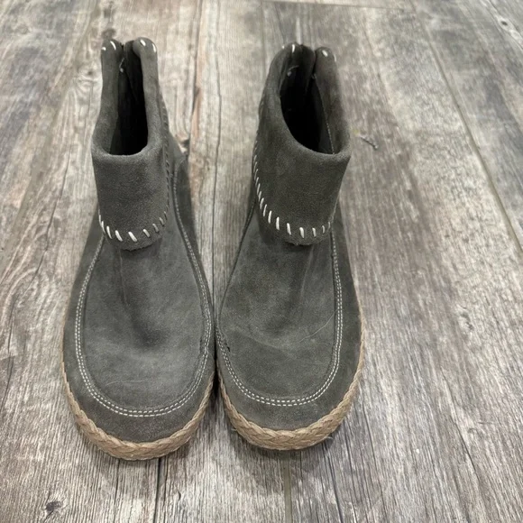 Ugg Varney Suede Moccasin Zip Up Ankle Boot Designer Flat Shoe Summer Winte - Picture 2 of 5